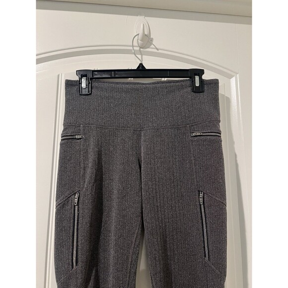 Athleta Sly Drifter Leggings Zipper Pockets Herringbone Black White Size Medium - Picture 4 of 13